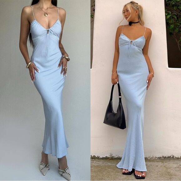 Princess Polly Emily Maxi Blue Dress Size S - Picture 1 of 16